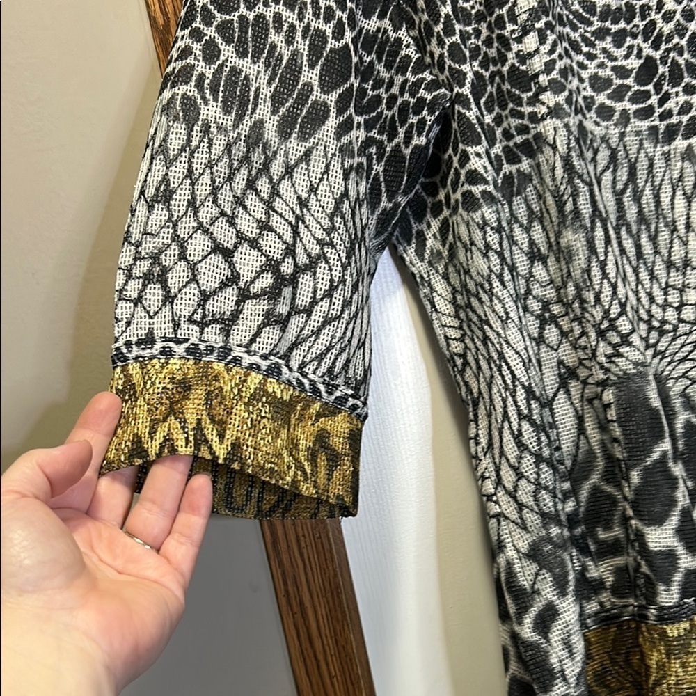 Onque Woman Animal Print Black and White Tunic Jacket 3X NWT - Picture 5 of 7
